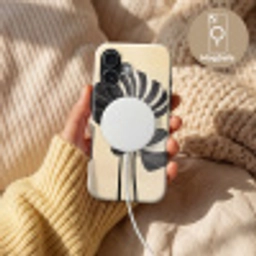 Zwart - Bladeren - Strepen - Minimalistisch Toughcase MagSafe Apple iPhone 17 klein -USP_MagsafeV