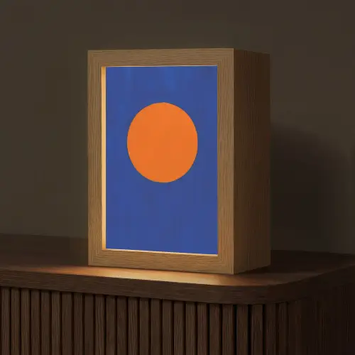 Vorm - Rond - Minimalistisch - Blauw Light Box met kabel (Tafellamp) klein -z3d_website
