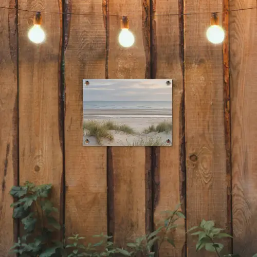Zandstrand - Bewolkt - Duinen tuinposter los doek klein -sfeer1