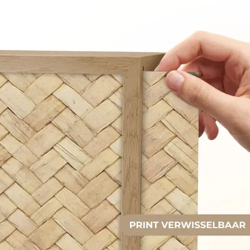 Patroon - Beige - Rotan print Light Box met batterij (Wandlamp) middel -USP_websiteprintNL