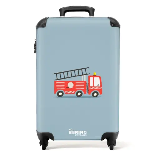 Brandweerauto blauwe achtergrond Koffer - NBS - Handbagage middel -productfoto_recht