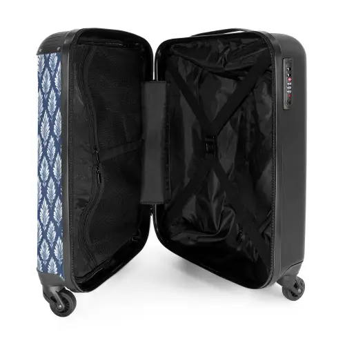 Barok patroon blauw NBS - Handbagage koffer - Kinderen Unisex middel -binnenkant