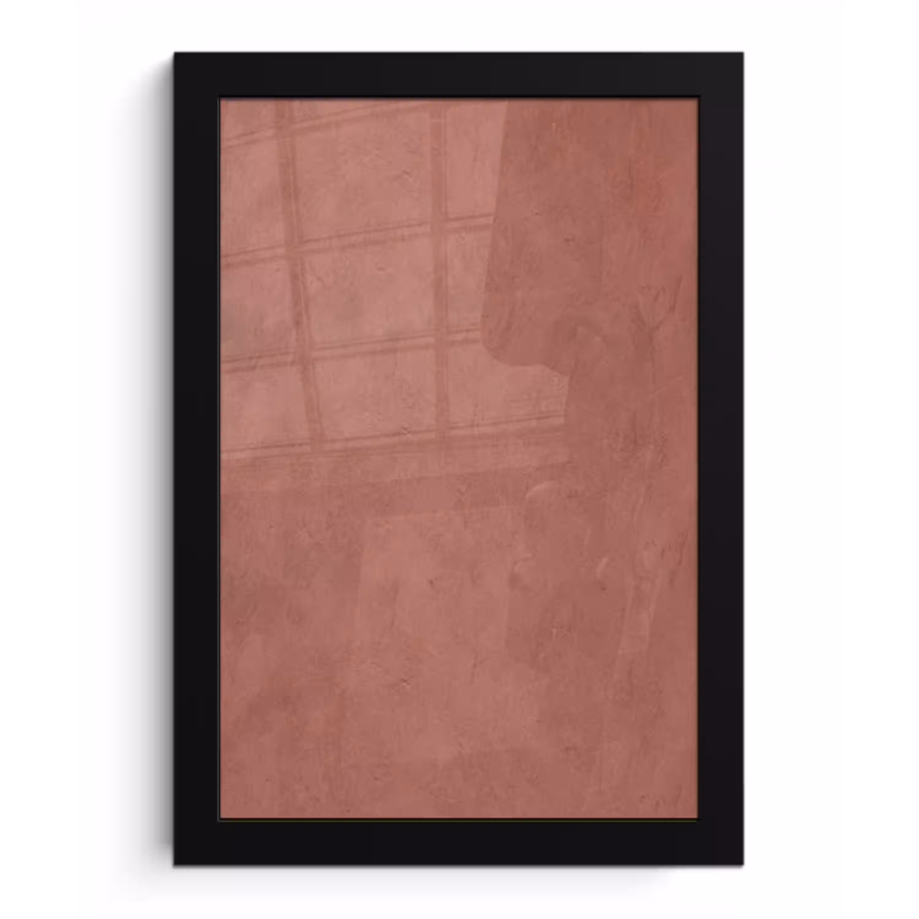 Textuur - Roodbruin - Grof - Modern fotolijst zwart zonder passe partout klein -3d