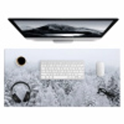 Bos - Sneeuw - Winter - Natuur - Wit Muismat XXL klein -3d