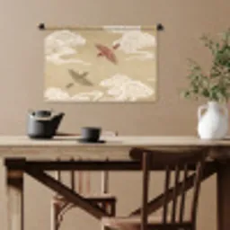 Vogels - Vliegen - Beige Wandkleed katoen klein -sfeer6