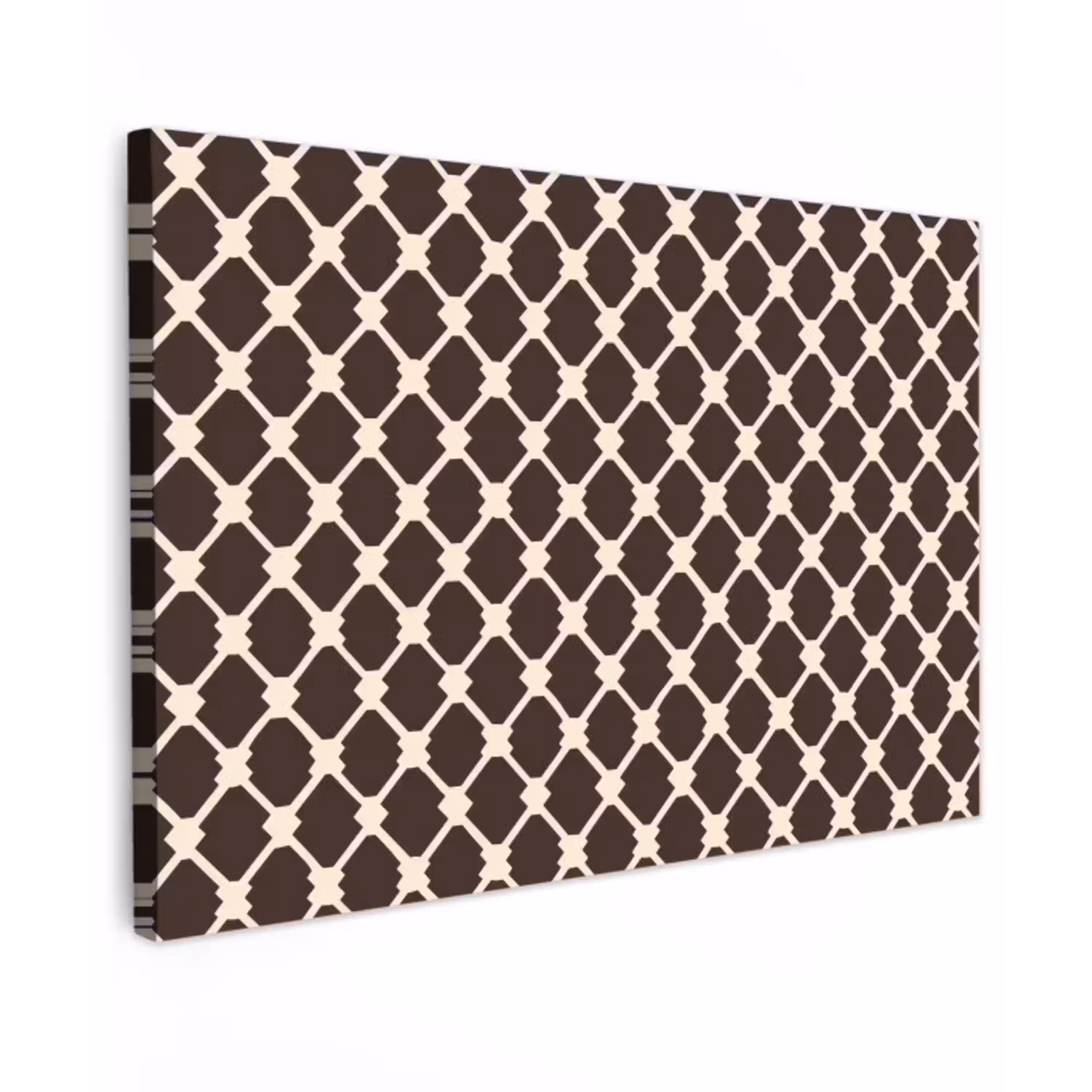 Bruin - Ruitpatroon - Geometrisch canvas 2cm klein 34 -z3d