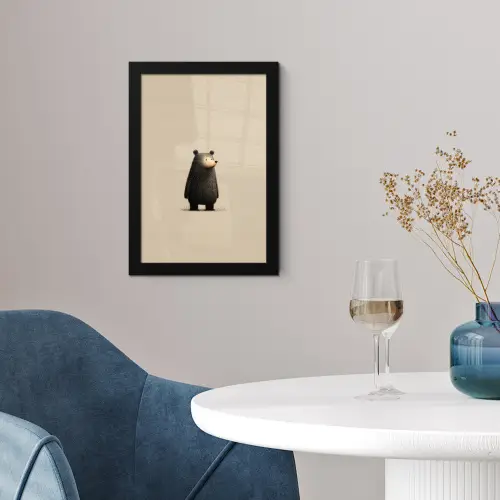 Beer - Donkerbruin - Minimalistisch fotolijst zwart zonder passe partout klein -sfeer4