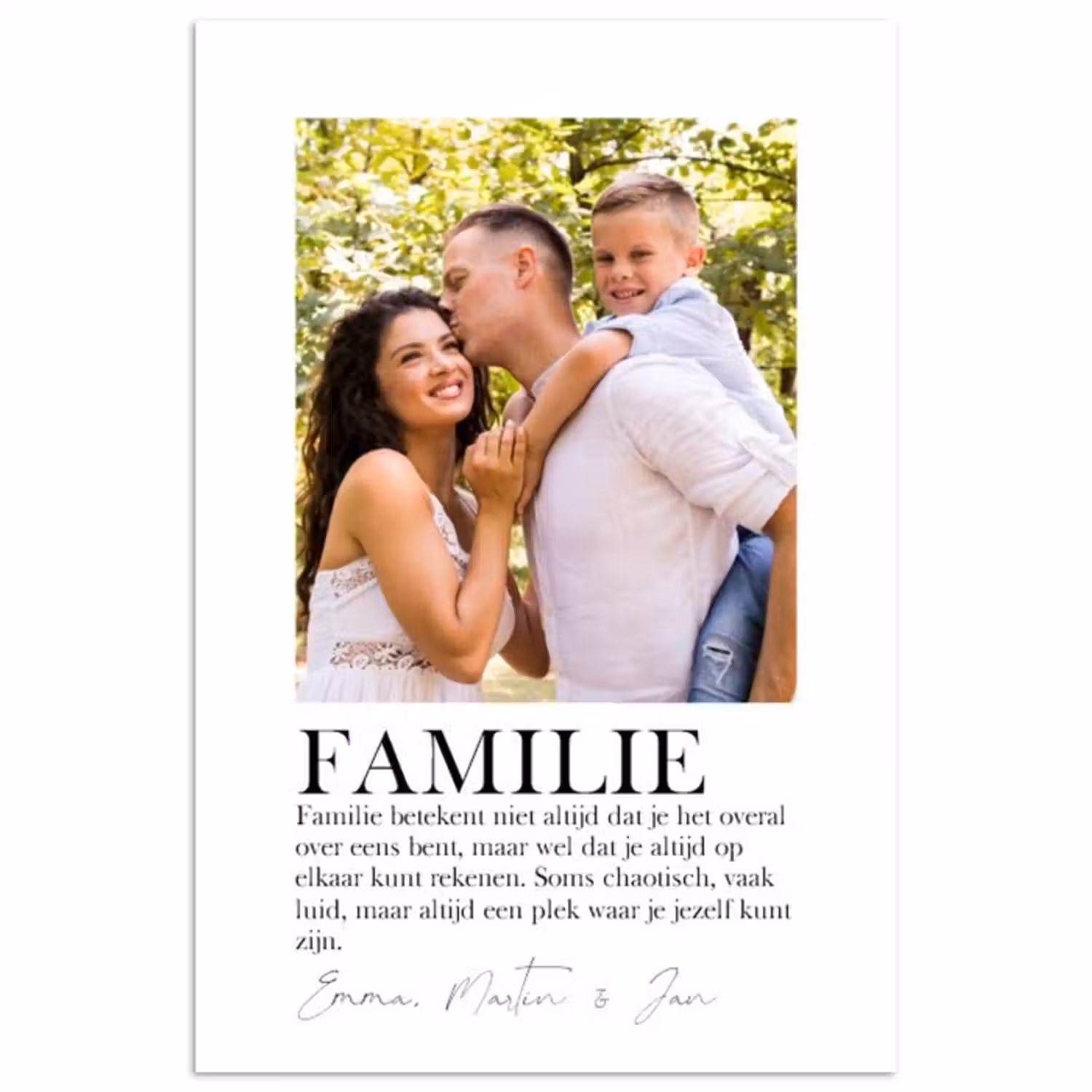 Gepersonaliseerde poster - Familie Betekenis - Collage