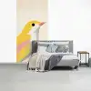 Vogel - Minimalistisch - Geel fotobehang vinyl groot -slaapkamer