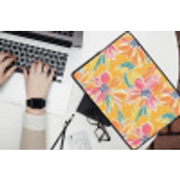 Textuur - Bloemen - Kleurrijk laptophoes neopreen klein 279 -bureau