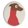 Silhouet - Hond - Trui - Rood Akoestische PET Vilt - Rond klein -3d