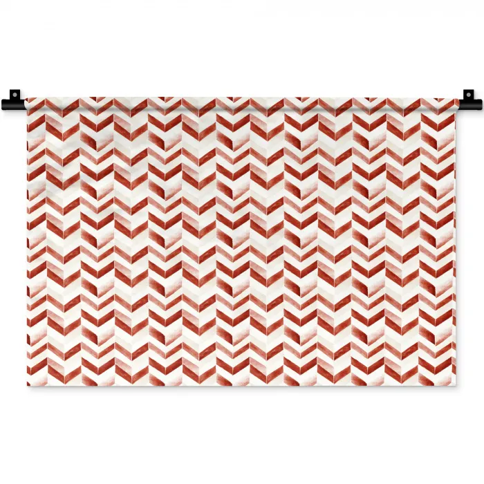 Strepen - Rood - Wit - Patroon Wandkleed katoen klein 269 -zz3d