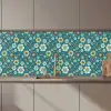 Retro - Bloemen - Patronen - Blauw keuken achterwand 2 middel 871 zz_3dshopping