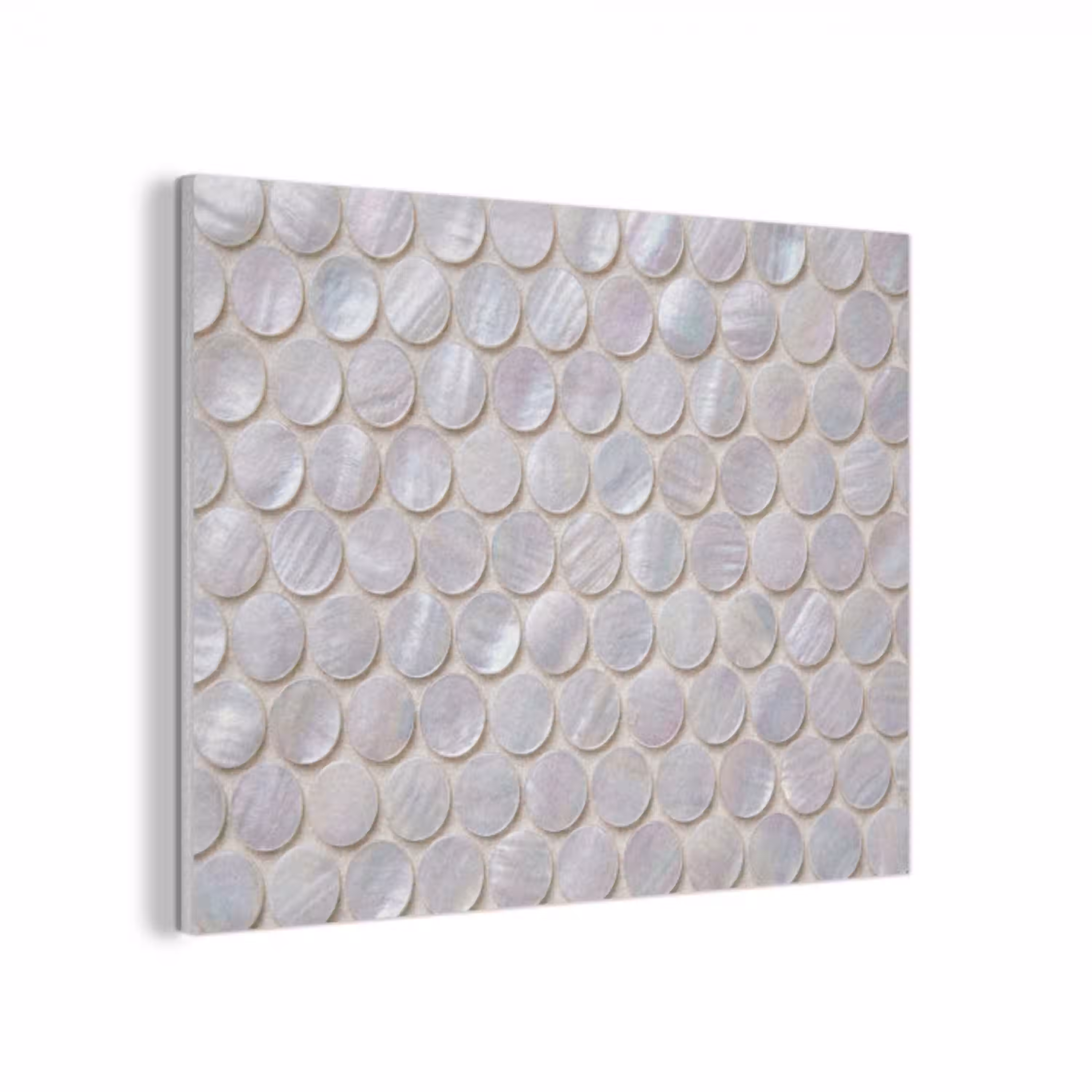 Patroon - Cirkels - Abstract - Modern - Wit PET vilt klein -3d