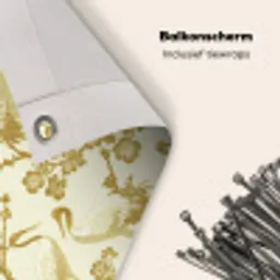 Kraanvogels - Kersenbloesem - Goud Balkonbeschermer Duitsland klein 596 -closeup_NL
