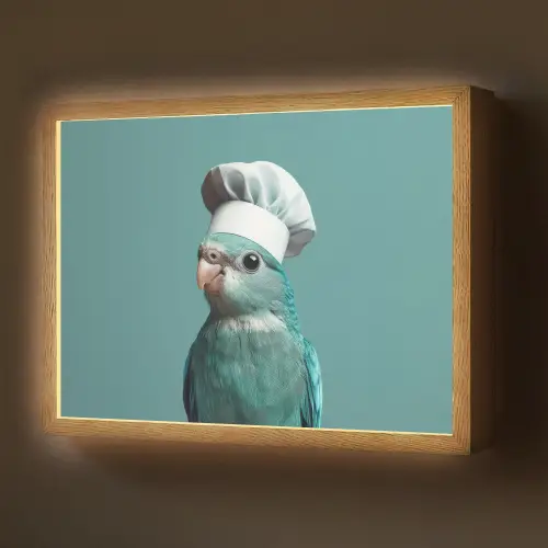 Parkiet - Vogel - Koksmuts - Cute Light Box met batterij (Wandlamp) middel -z3d_website