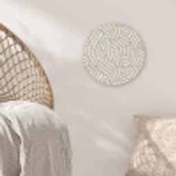 Abstract - Modern - Beige Akoestische PET Vilt - Rond klein 838 -sfeer4