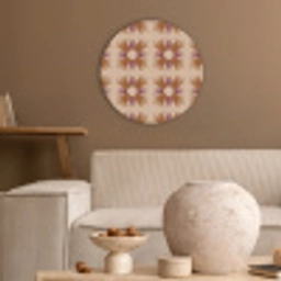 Ornament - Patroon - Oker Akoestische PET Vilt - Rond klein 838 -sfeer1