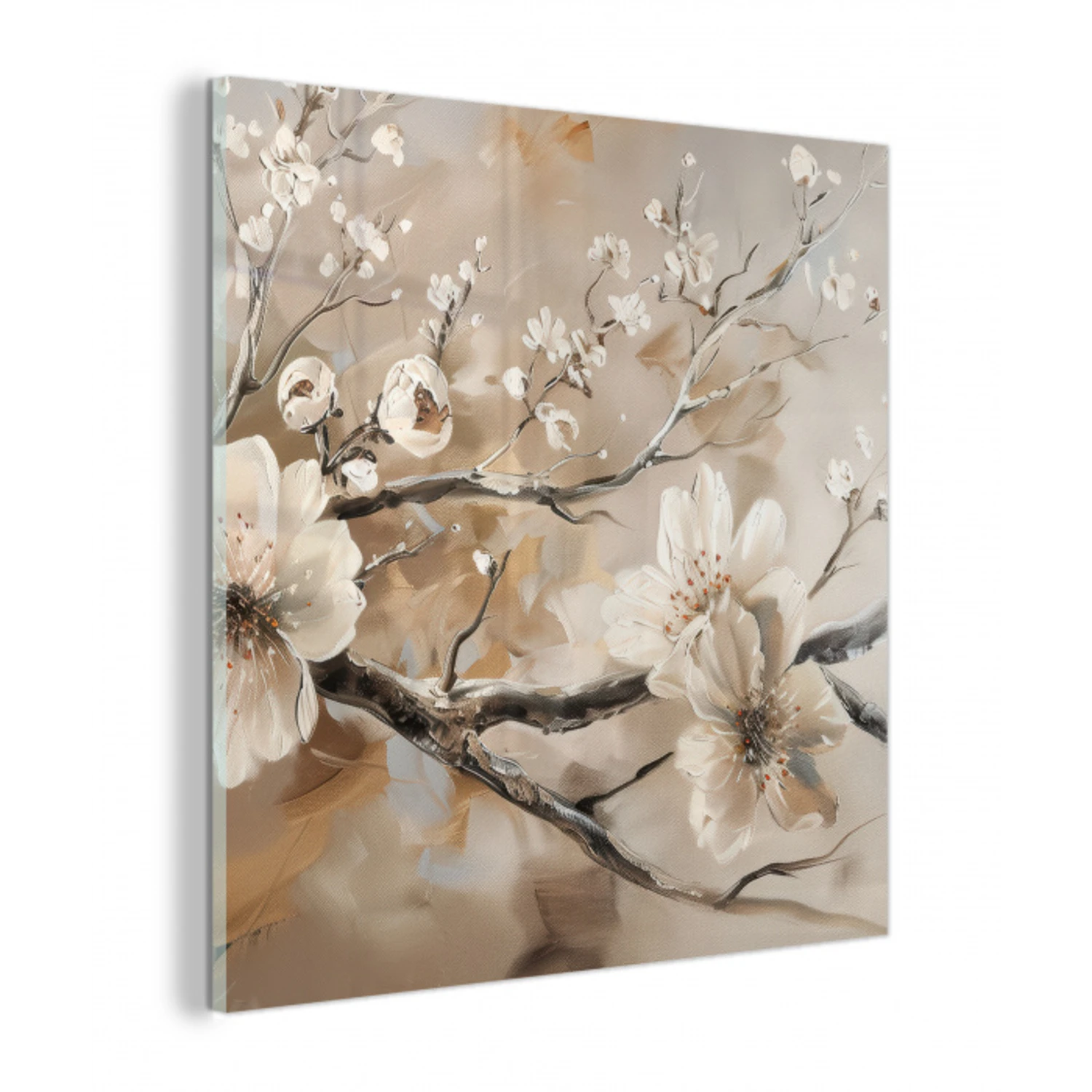 Bloemen - Natuur - Wit - Bloesem - Abstract plexiglas 5mm klein -z3d