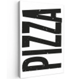 Pizza - Japandi - Decoratie - Vintage Tuinposter op houten frame 2 cm dik klein -3d