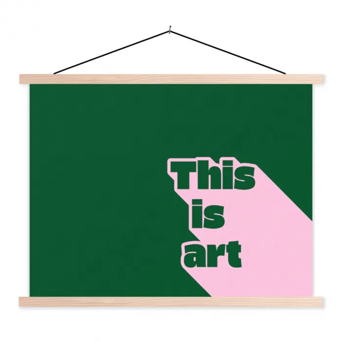 This is art - Schaduw - Roze textielposter latten blank klein -3d