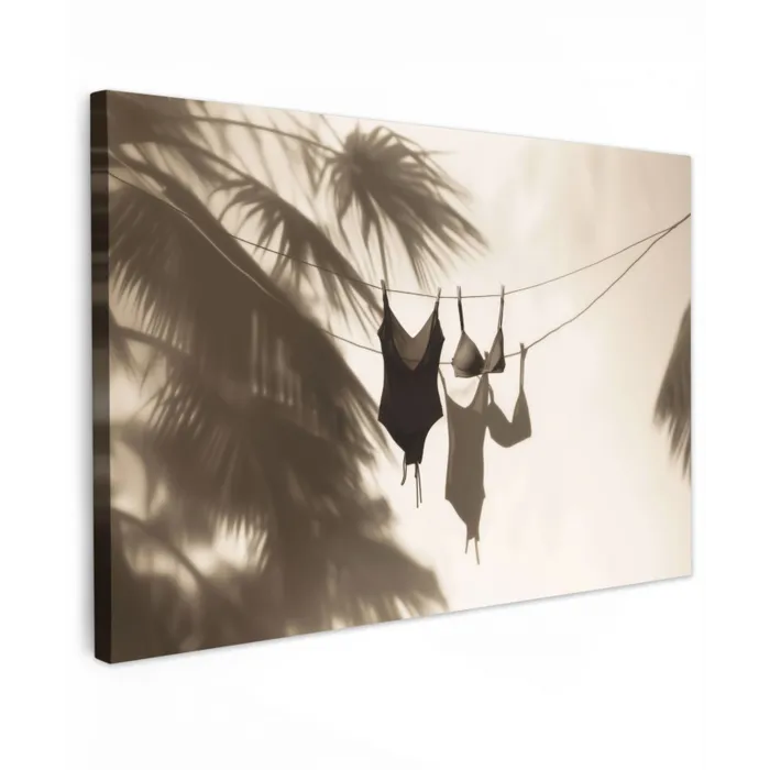 Badkleding - Palmbomen - Schaduw - Tropisch canvas 2cm klein -z3d