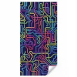 Retro - Abstract - Neon Behang Vinyl klein -3d