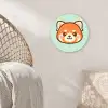 Rode panda - Groen - Cartoon Wandcirkel kunststof plaat 5mm dik klein -sfeer5