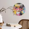 Expressief - Milkshake - Vrouw - Felle kleuren Wandcirkel kunststof plaat 5mm dik klein -sfeer4