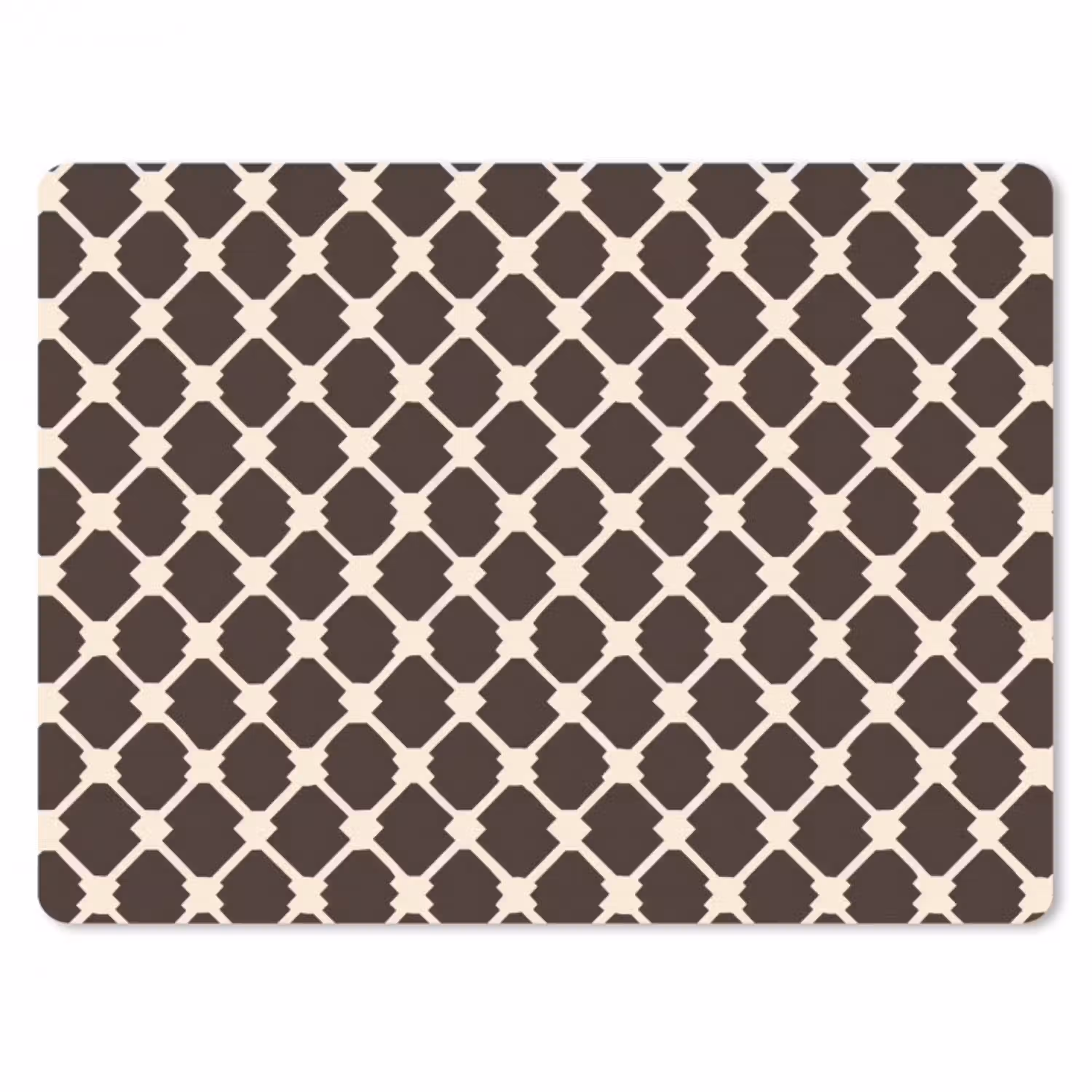 Bruin - Ruitpatroon - Geometrisch muismat rubber klein 262 -3d