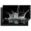 Water - Splash - Zwart Inductie beschermer vinyl 3mm klein -3d