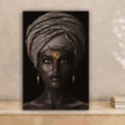Vrouw - Afrikaans - Goud canvas 2cm klein -sfeer1