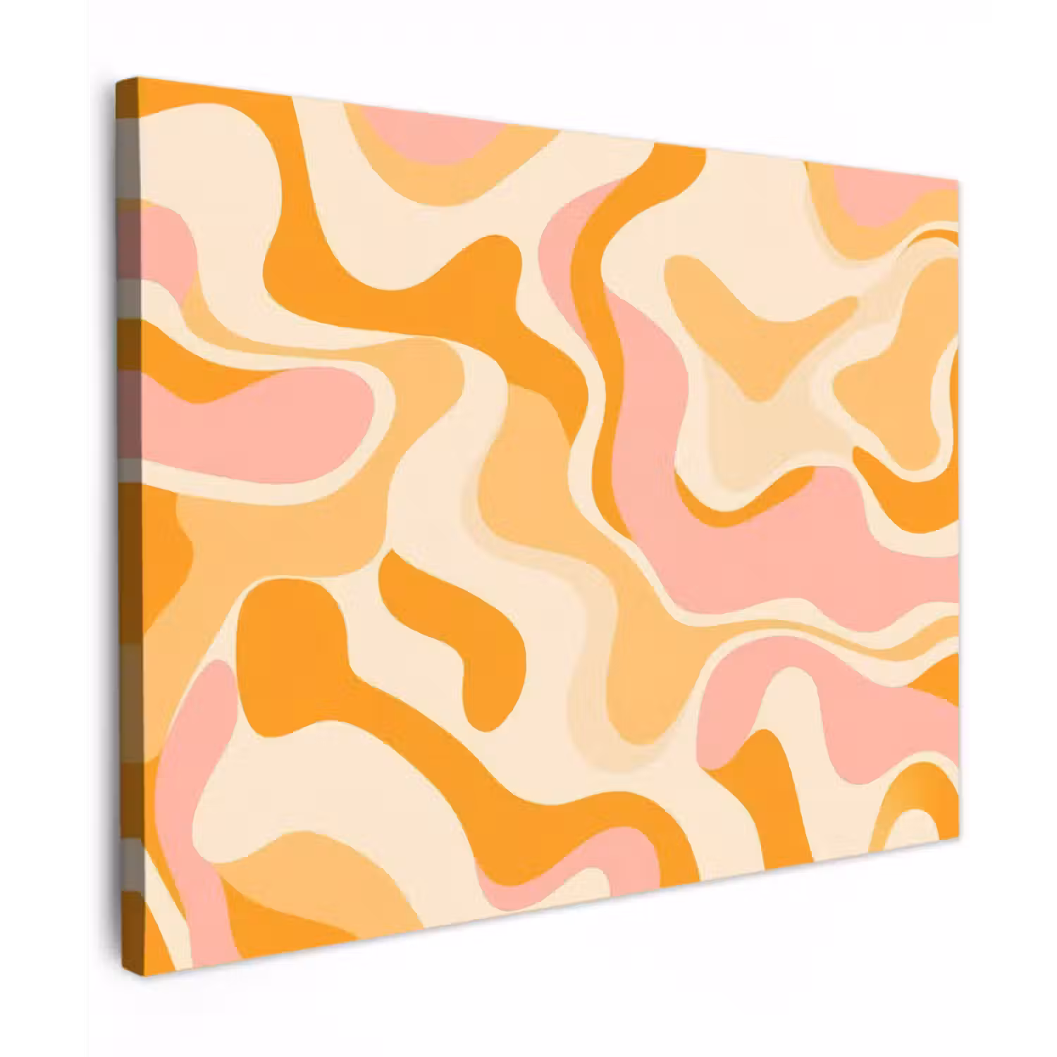 Canvas schilderij - Abstract - Golvend - Oranje