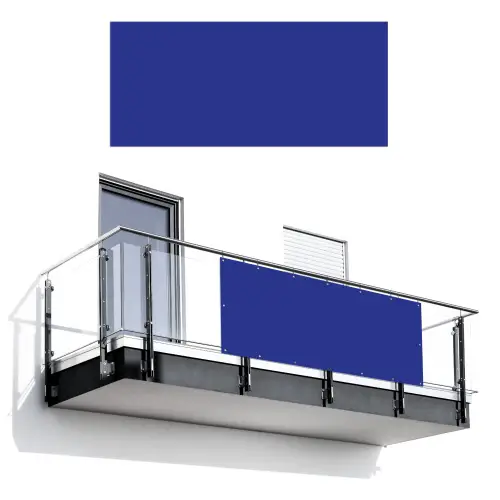 Blauw - Effen kleur - Donkerblauw Balkonbeschermer Duitsland klein 596 -3d