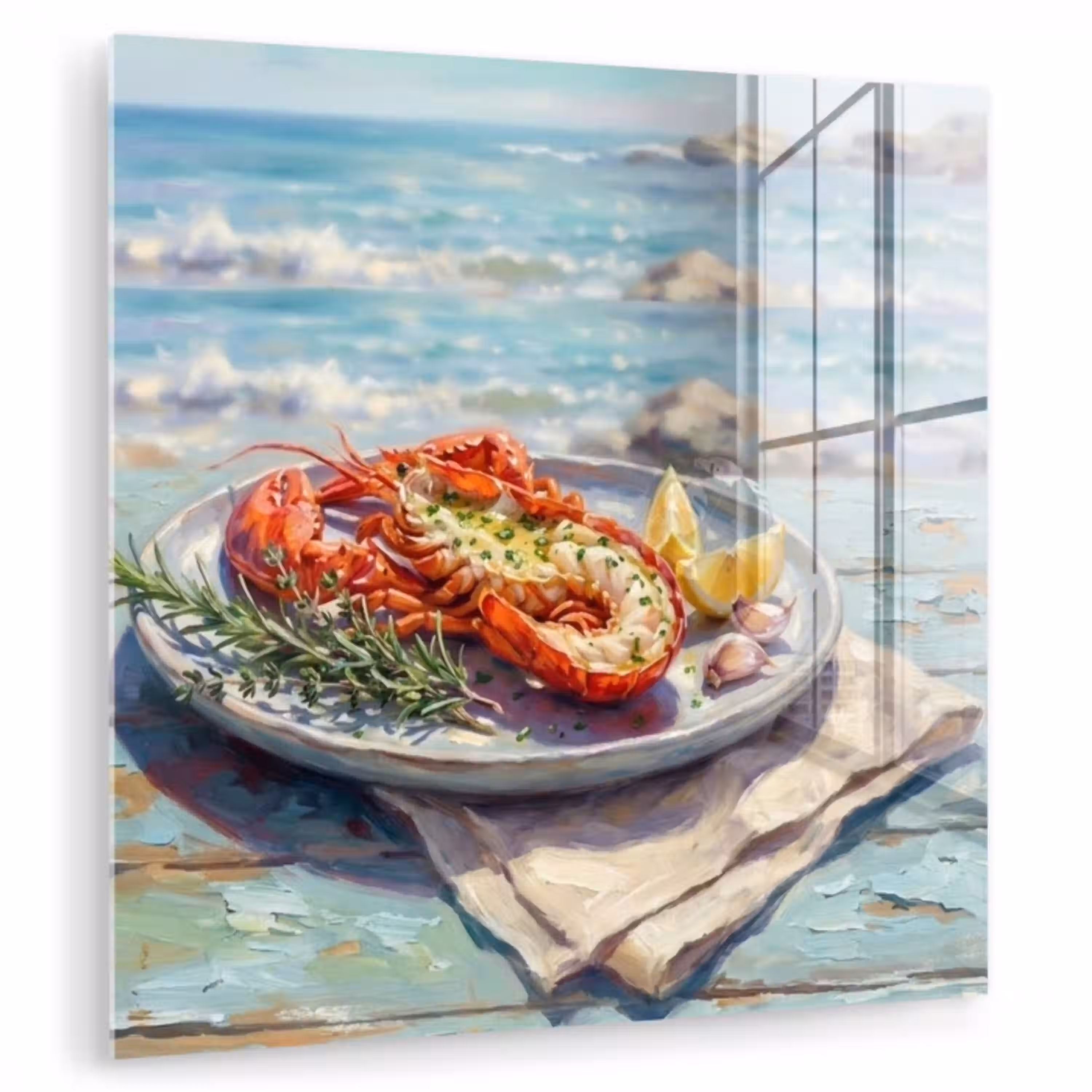 Eten - Zee - Kust - Modern - Blauw plexiglas 5mm klein -zzzproduct_nieuw
