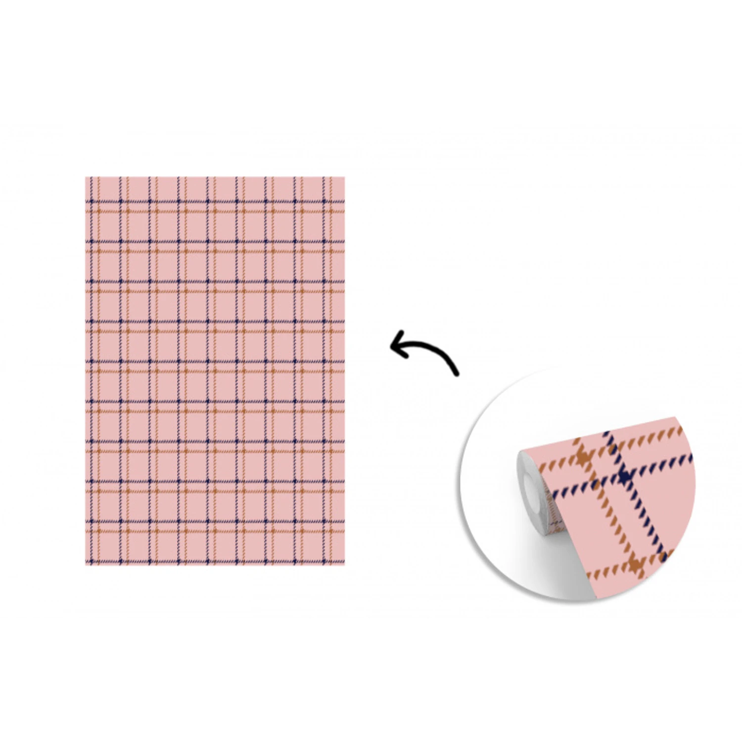 Plaid - Patroon - Gestreept - Roze fotobehang vinyl groot 66 -3d
