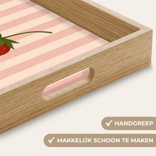 Aardbei - Strepen - Minimalistisch - Rood Dienblad Rechthoek middel -USP_HandgreepNL
