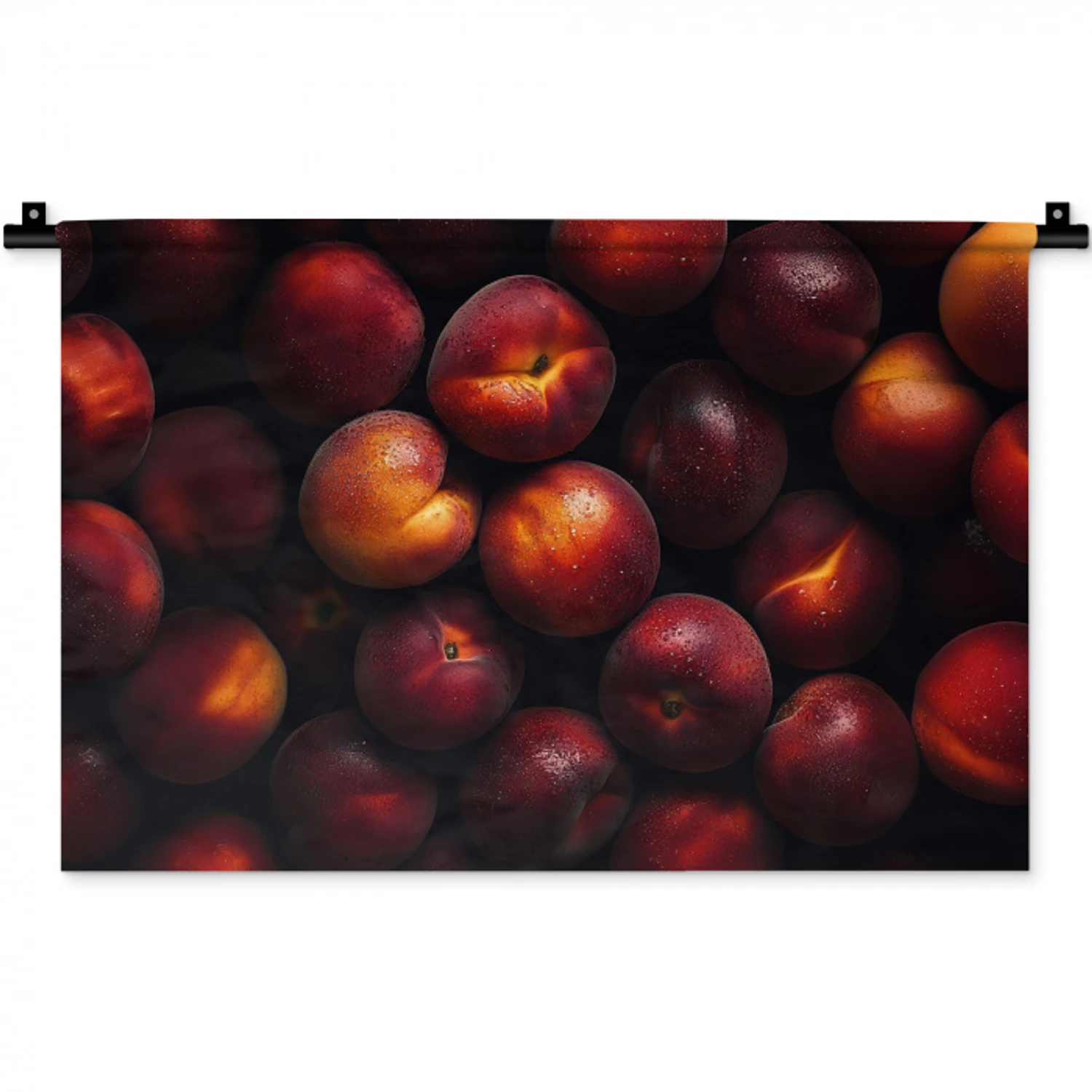 Fruit - Close up - Nectarines Wandkleed katoen klein -zz3d