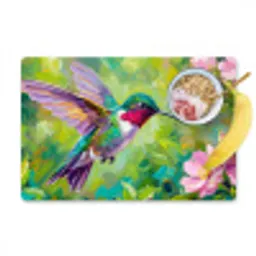 Kolibrie - Bloemen - Natuur - Kleurrijk Placemat vinyl groot -zzzproduct_Kitchenyeah-website