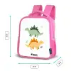 Dinos - Dieren - Groen - Oranje Kinderrugzak - Roze middel -productfoto_formaten