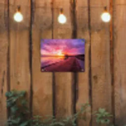Steiger - Water - Zon - Roze - Horizon tuinposter los doek klein -sfeer1