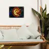 Mozaïek - Glas - Maan - Donkerblauw tuinposter los doek klein -sfeer7