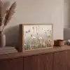 Bloemen - Roze - Modern - Beige Light Box met batterij (Wandlamp) middel -sfeer2