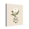 Bloem - Wit - Vaas - Quote aluminium wit klein -3d