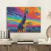 Giraffe - Savanna - Lucht - Gekleurd PET vilt klein -sfeer1