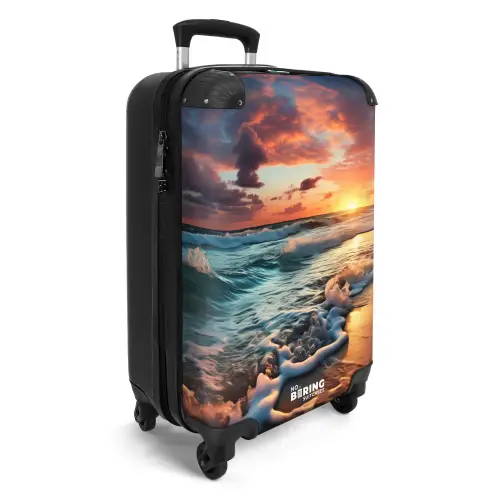 Golvende zee bij zonsondergang NBS - Handbagage koffer - Unisex middel -productfoto_3d