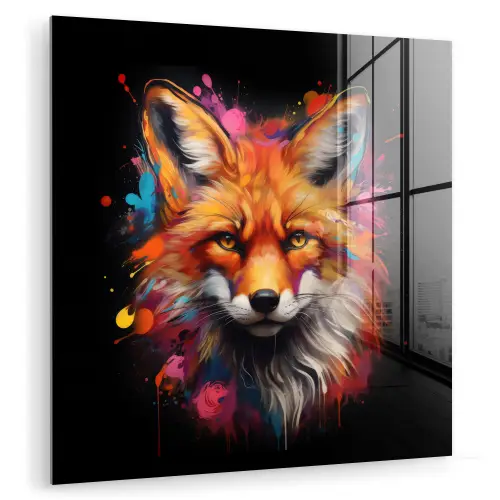 Graffiti - Vos - Zwart - Pop art plexiglas 5mm klein -zzzproduct_nieuw
