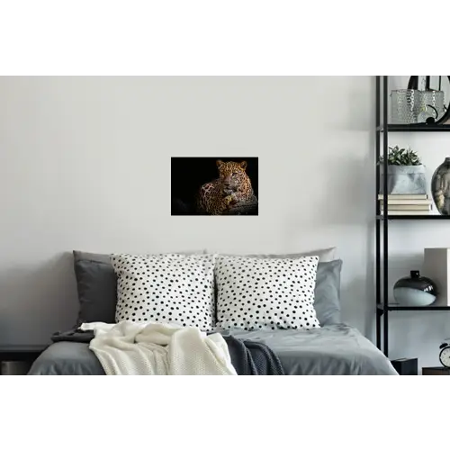 Wilde dieren - Panter - Portret - Zwart - Dieren Muursticker klein -slaapkamer