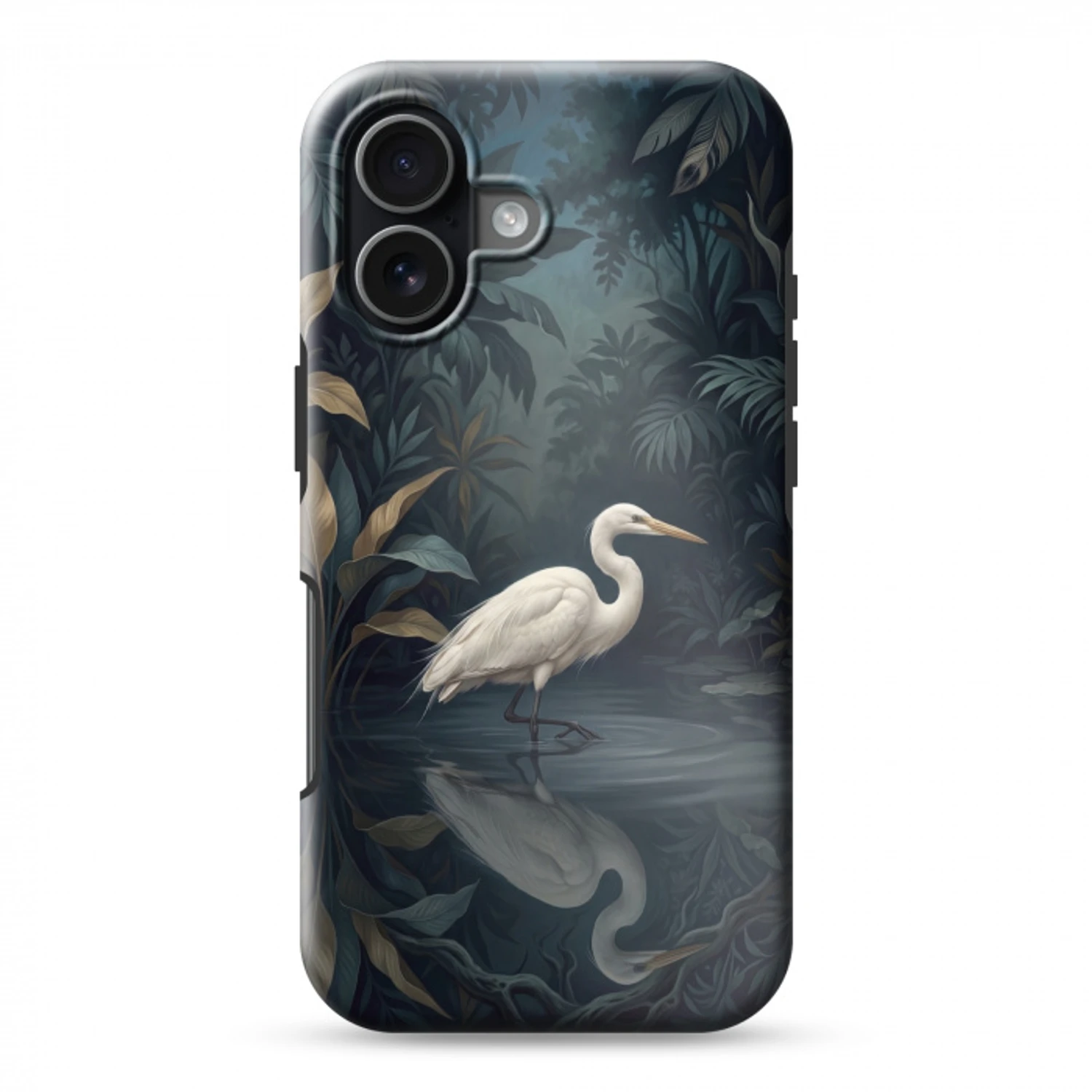 Reiger - Water - Natuur - Modern - Wit Toughcase MagSafe Apple iPhone 17 klein -3d