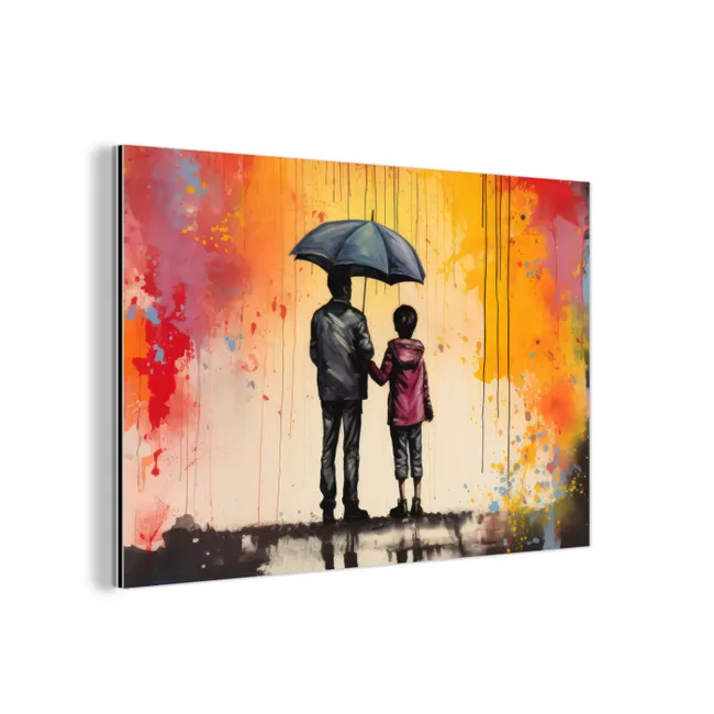 Graffiti - Paraplu - Mensen - Kleuren - Kunst aluminium wit klein -3d